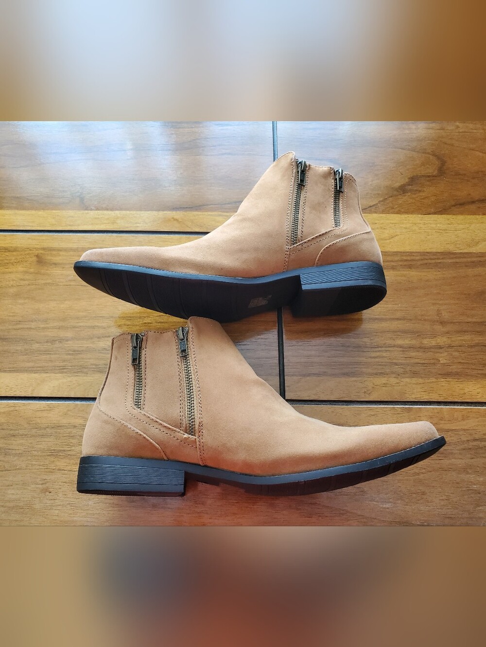 Men's Tan Suede Chelsea Zip Ankle Boots